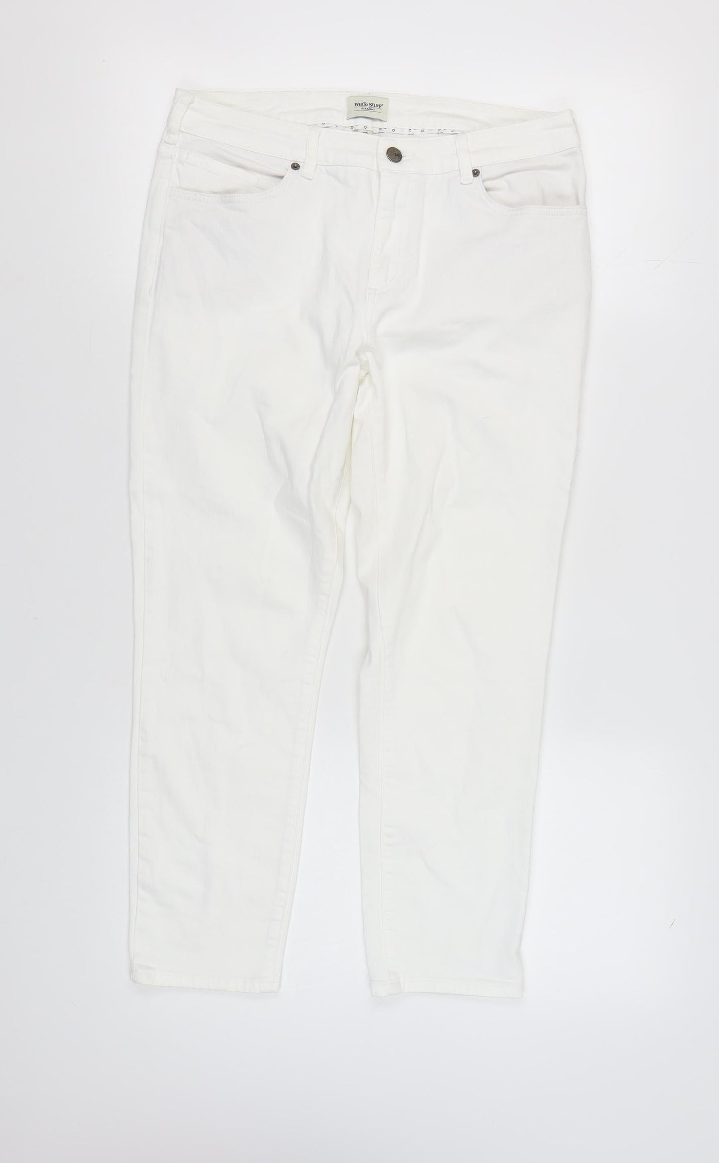 White Stuff Women's White Straight Jeans, UK Size 12