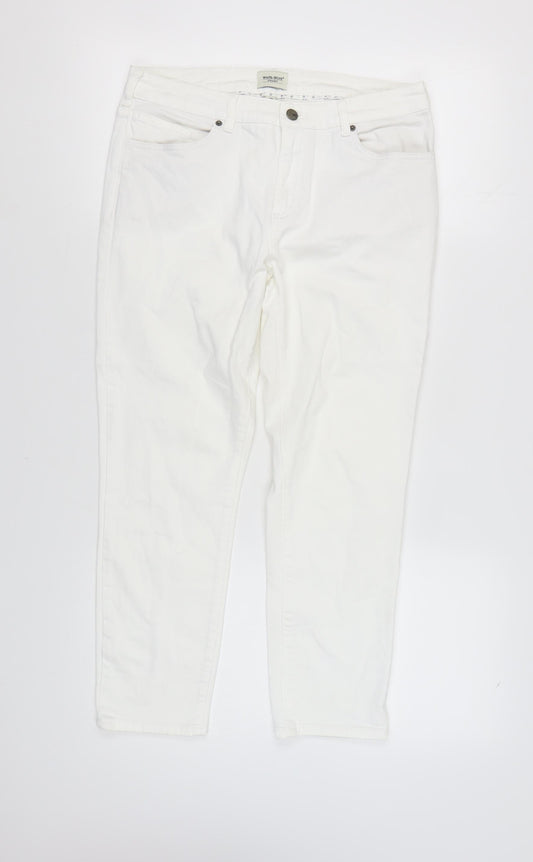 White Stuff Women's White Straight Jeans, UK Size 12