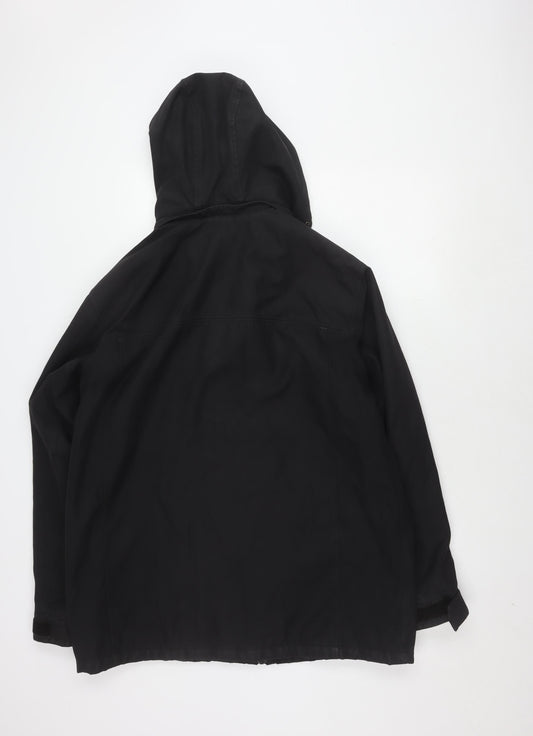 Weatherproof Men's Black L Hooded Windbreaker Jacket