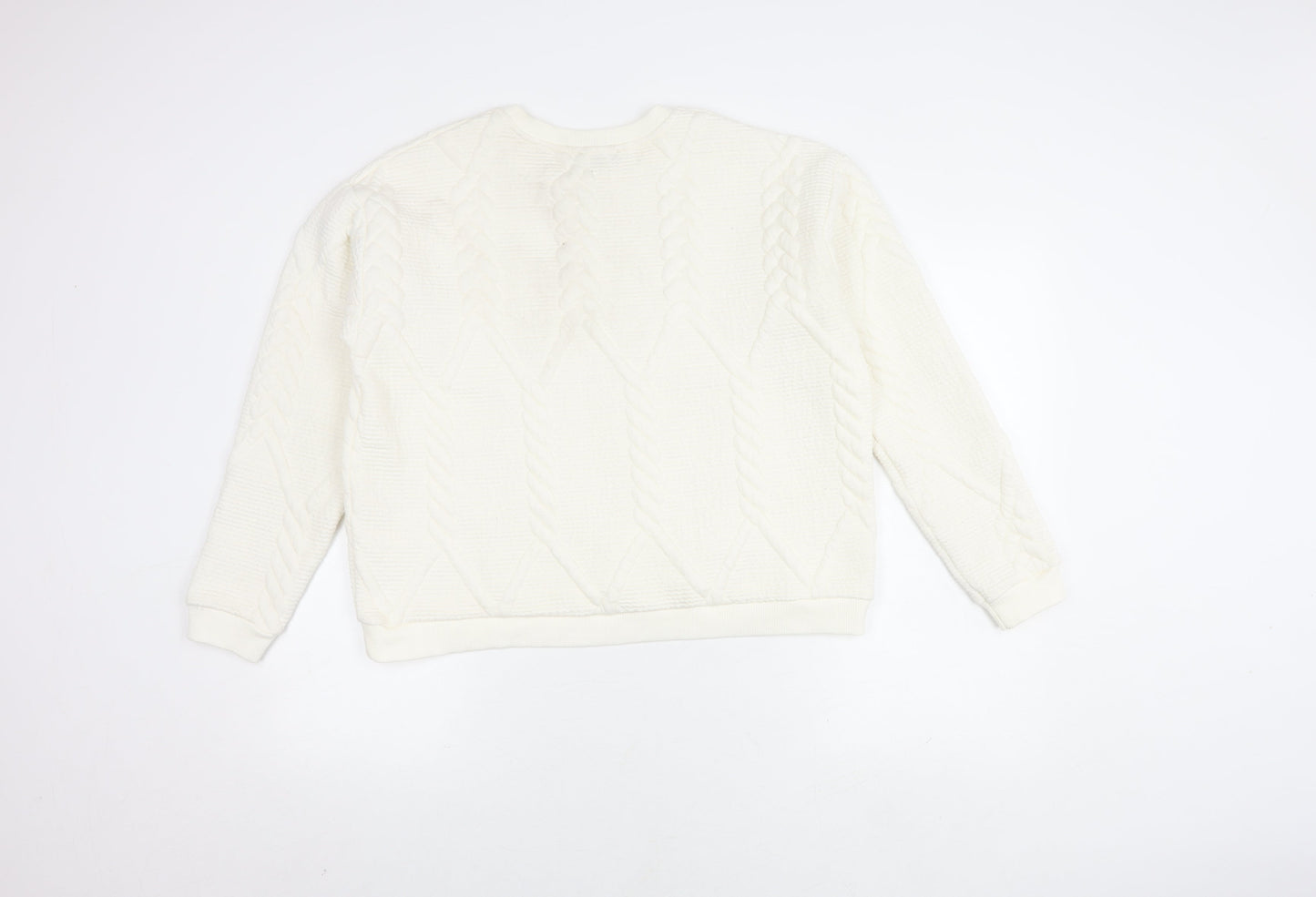 ZARA Women's Ivory Chunky-Knit Jumper, Size L