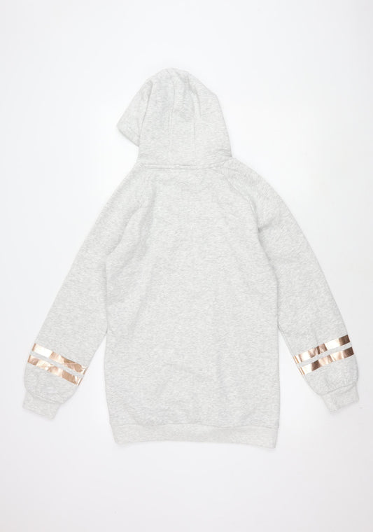 Marks and Spencer Girls Grey Hooded Hoodie - Size 13 Years
