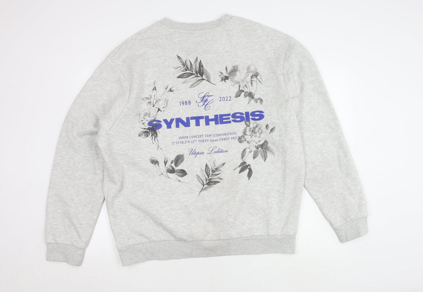 River Island Grey Graphic Print XL Sweatshirt for Men