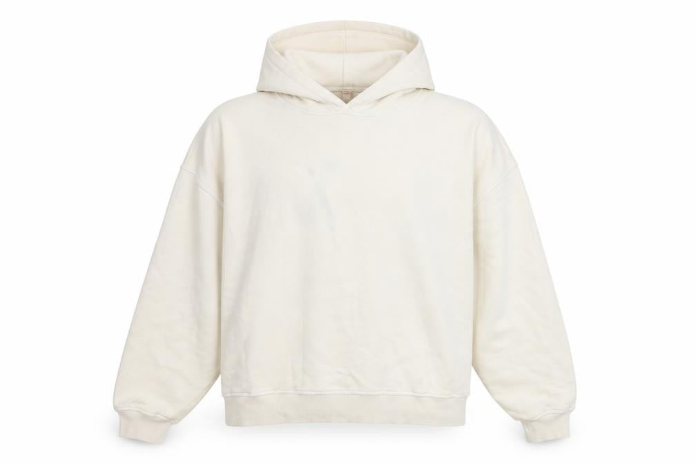 H&M Womens Ivory Medium Cotton Hoodie Pullover