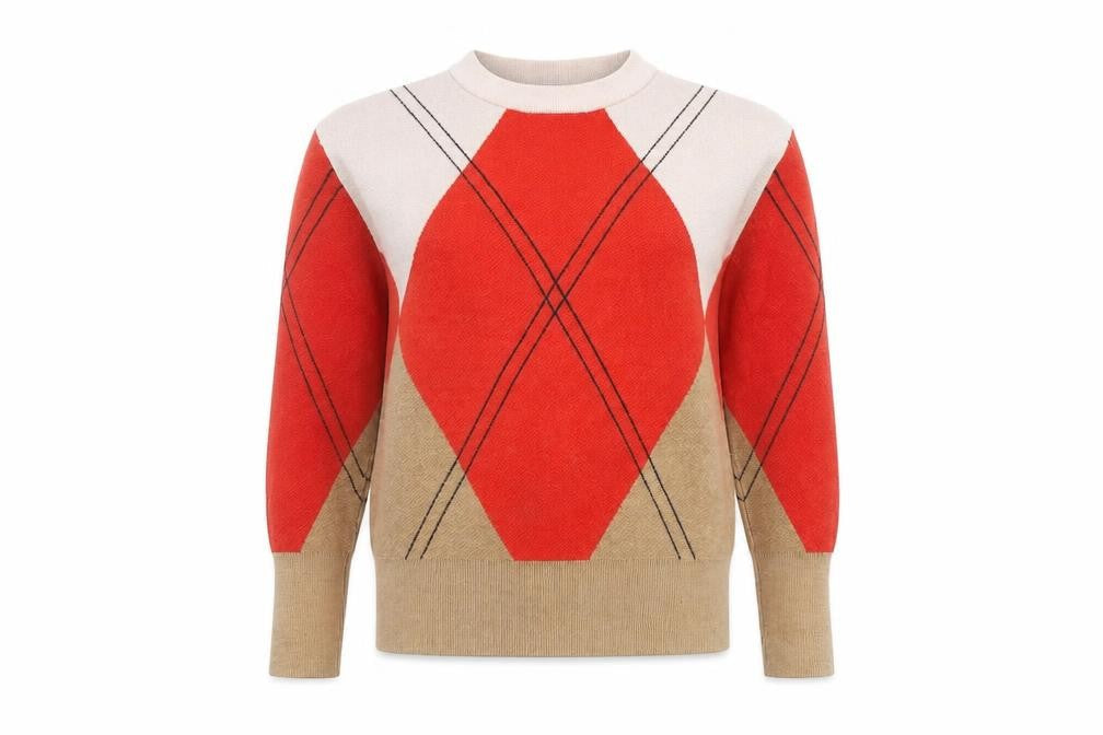 Marks and Spencer Women's Orange Argyle Jumper S