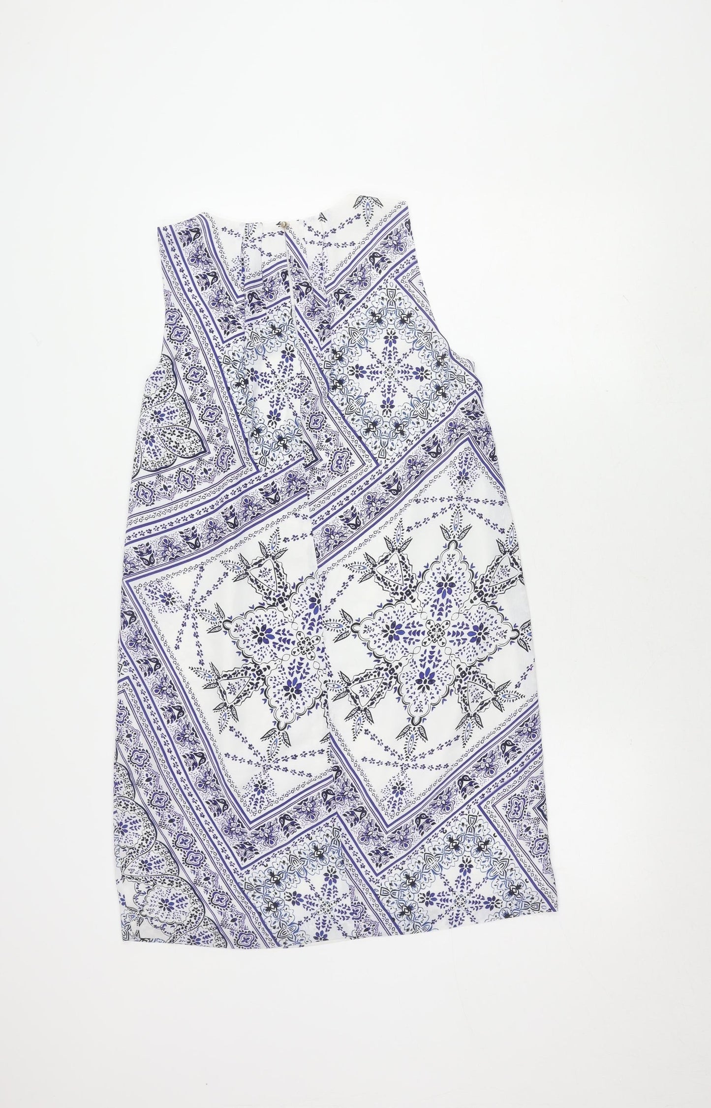H&M Women's White Sleeveless Dress UK 8
