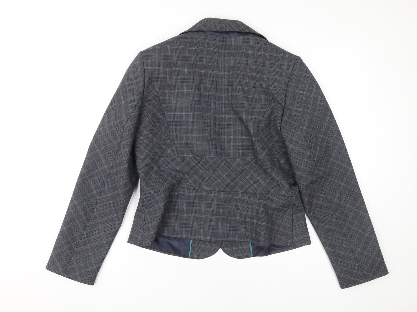 Laura Ashley Women's Grey Plaid Blazer Size 14