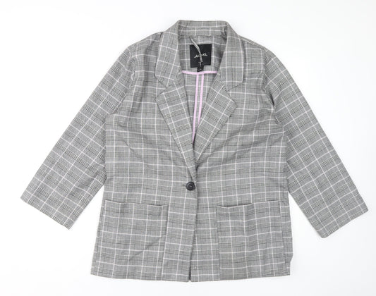 Monki Women's Grey Check Blazer