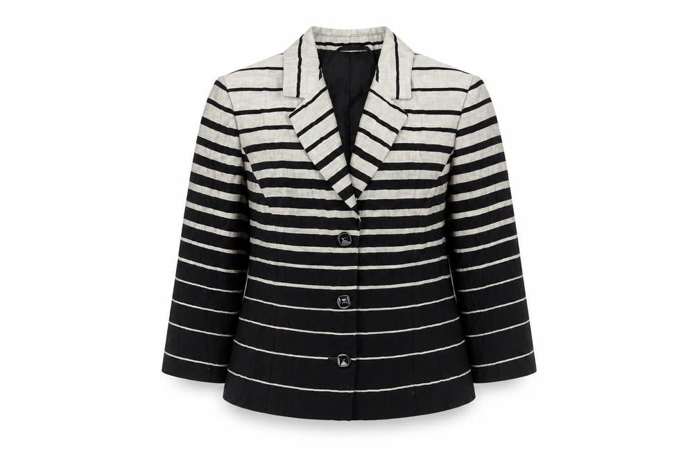 Precis Petite Women's Black Striped Blazer Size 10