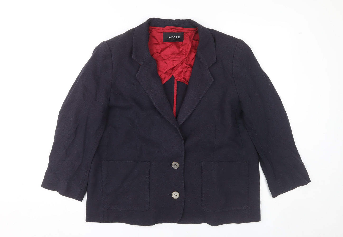 Jaeger Women's Black Blazer Size 16 Mid Length