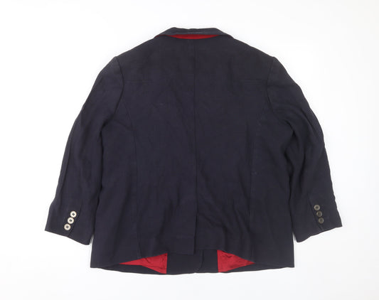 Jaeger Women's Black Blazer Size 16 Mid Length
