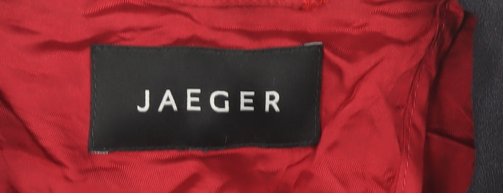 Jaeger Women's Black Blazer Size 16 Mid Length