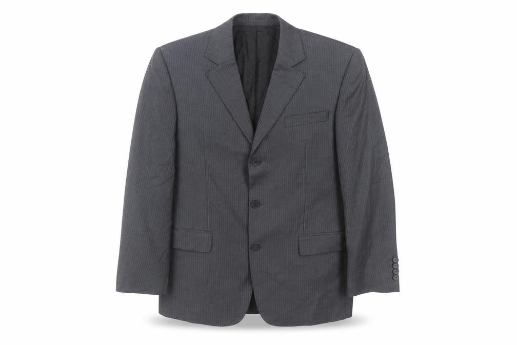 Mens 38 Chest Regular Jaeger Grey Three-Button Suit Jacket