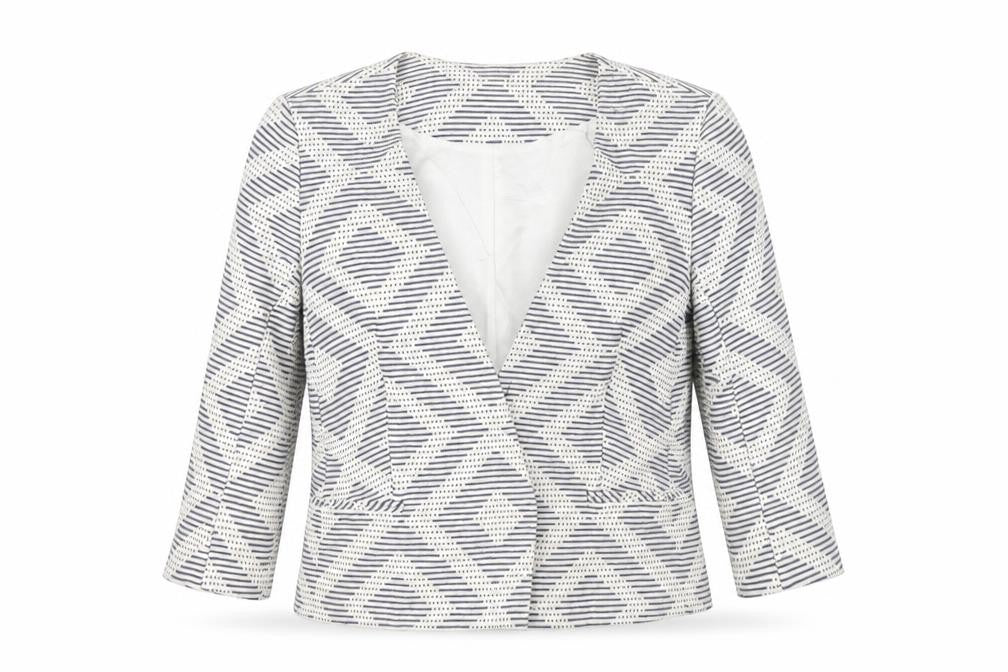 Womens UK Size 12 Regular Jaeger Multicoloured Cotton Blend Blazer