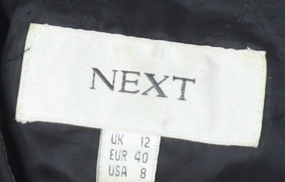 Next Women's Black Jacket Size 12 Regular Zip Casual