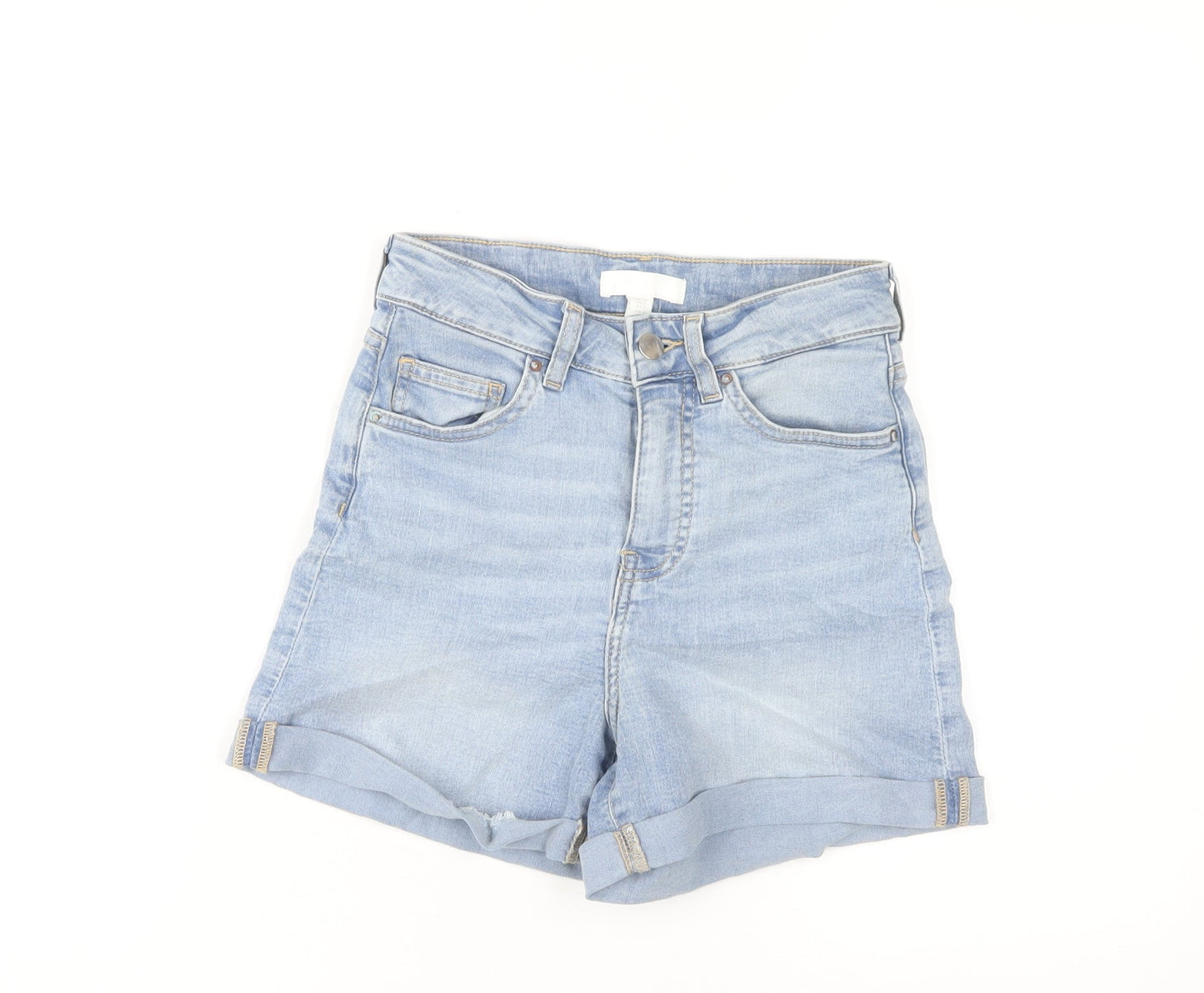 Women's Blue Denim Mom Shorts, Size 6 Regular Fit