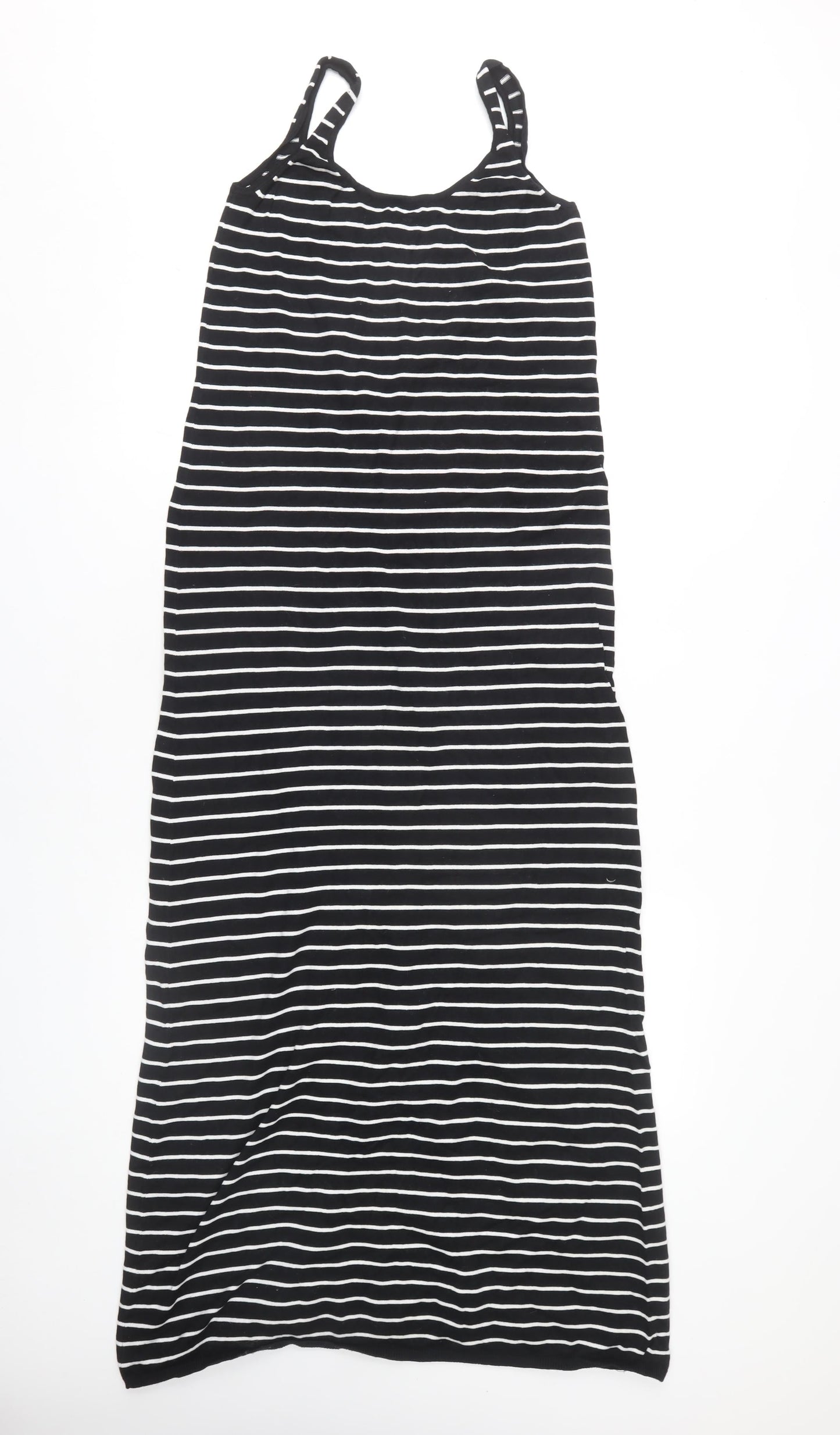 ZARA Women Black Striped Slip Dress S Summer Casual