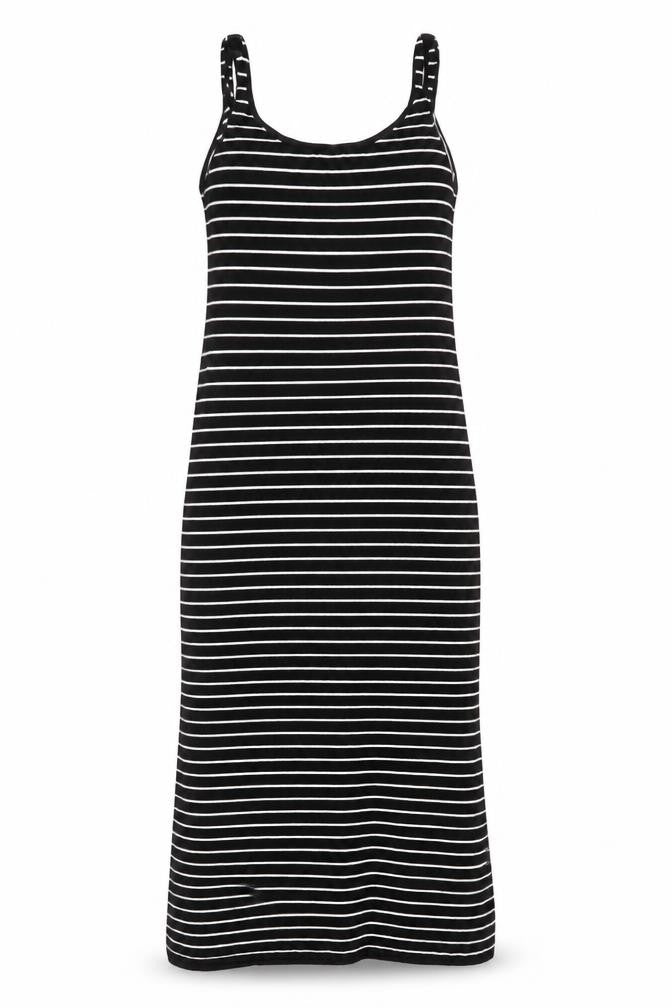 ZARA Women Black Striped Slip Dress S Summer Casual