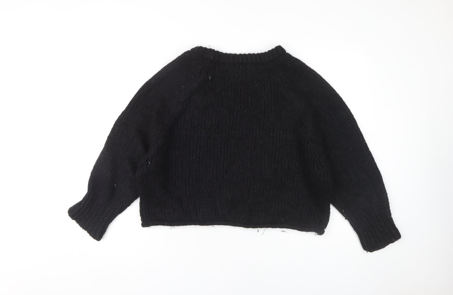 Zara Women's Black Pullover Jumper, M, Relaxed Fit