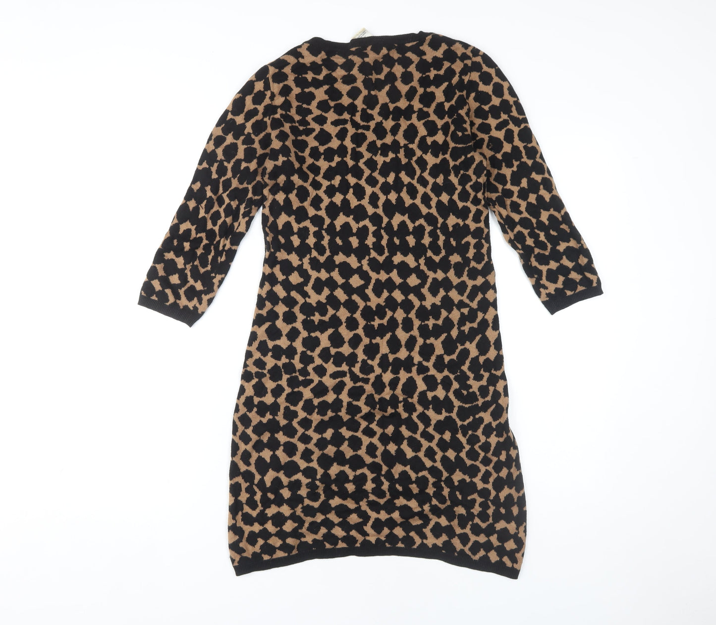 Studio M Women's Brown Animal Print Jumper Dress S