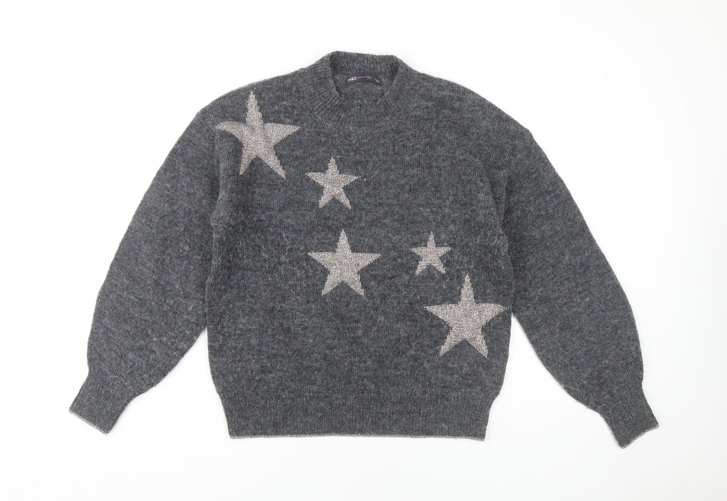 Marks and Spencer Women's Grey Star Pullover Jumper S