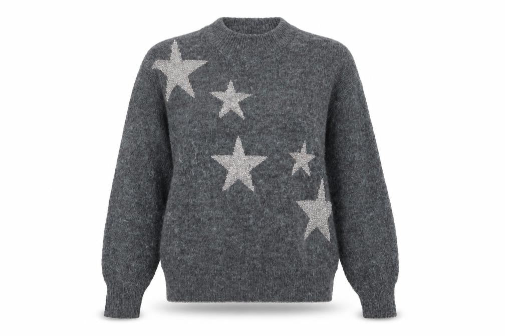 Marks and Spencer Women's Grey Star Pullover Jumper S