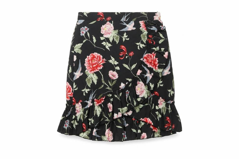 H&M Women's Floral A-Line Knee Length Skirt, Size 8