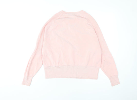 Marks and Spencer Women’s Pink Crew Neck Sweatshirt - Size 6