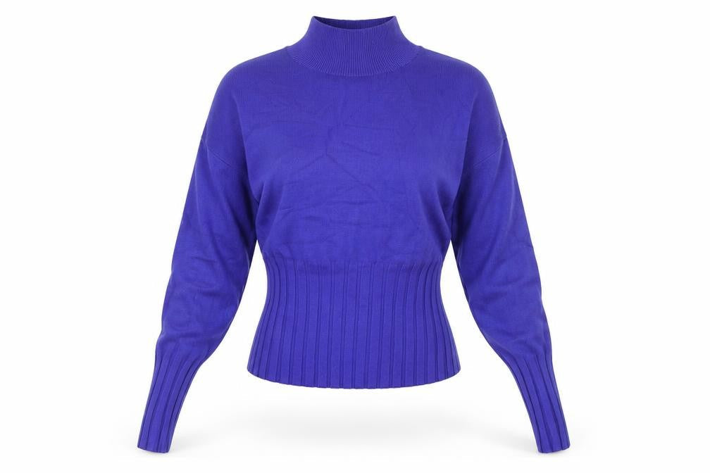 Marks and Spencer Women's Purple Mock Neck Jumper Size 10