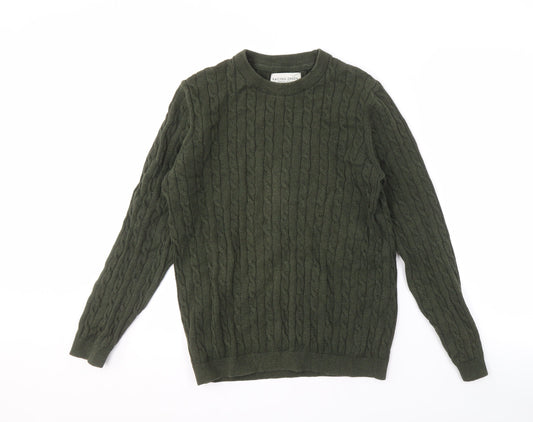 Racing Green Men's Green M Cable-Knit Pullover