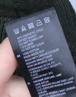 Racing Green Men's Green M Cable-Knit Pullover