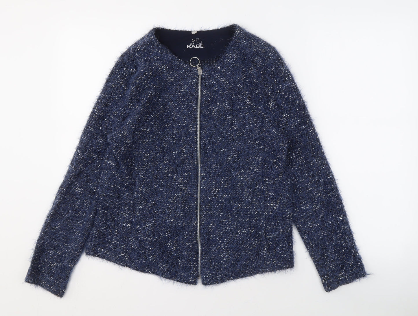 Rabe Women's Blue Cardigan, Size 10, Full Zip