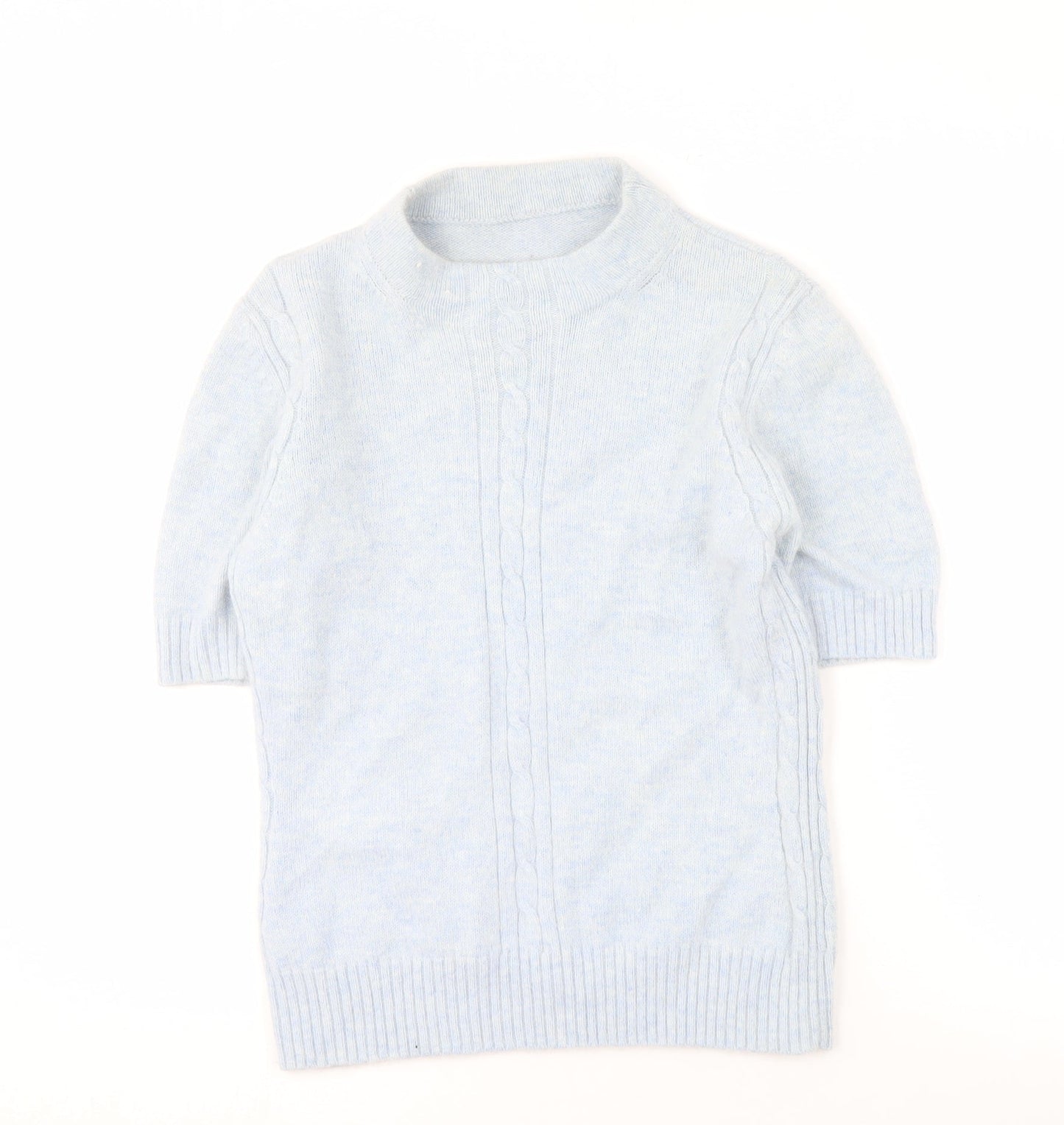 Marks and Spencer Women's Blue High Neck Jumper Size 12