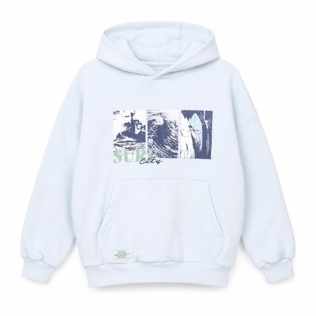 Marks and Spencer Boys Blue Surf Pullover Hoodie, Size 8 Years