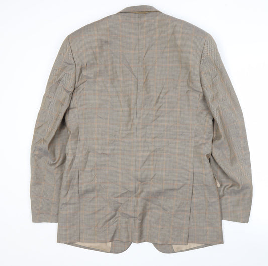 Farah Men's Multicoloured Checked Wool Blazer, Size 38R