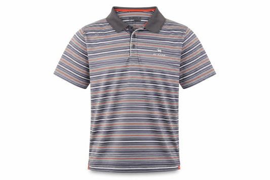 Dunlop Men's Grey Striped Golf Polo Shirt
