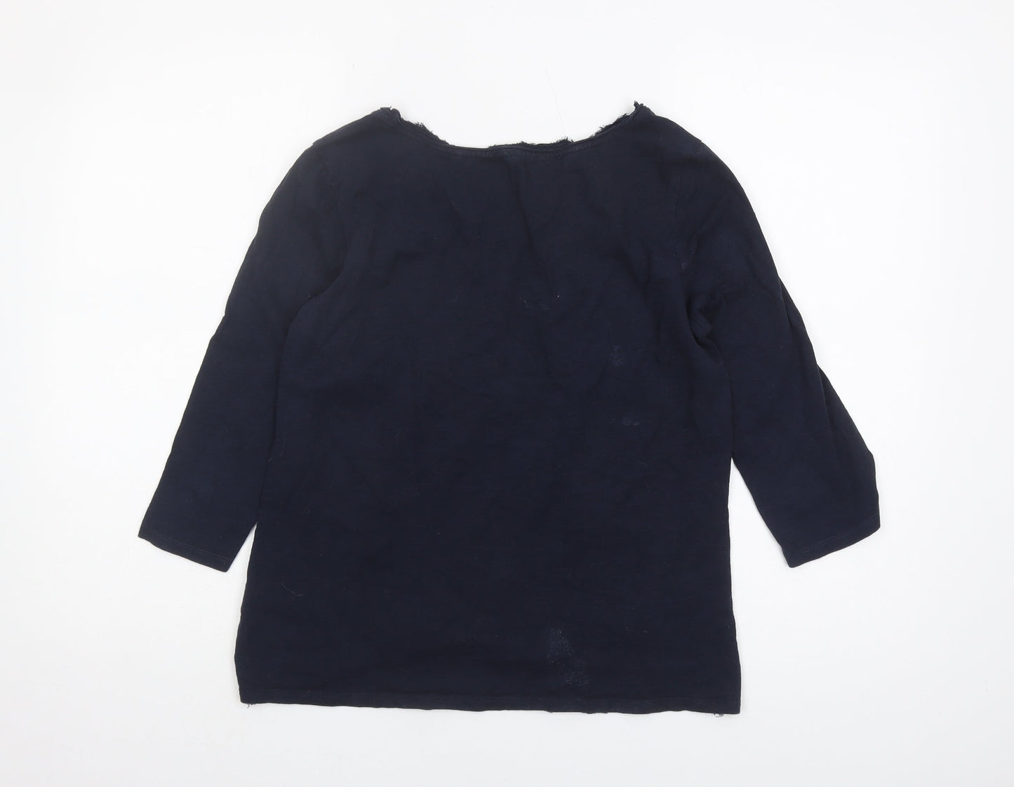 Womens UK Size 12 White Stuff Navy Viscose Blend Blouse