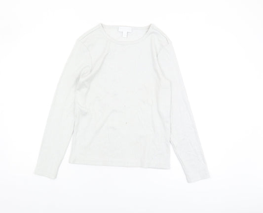 The White Company Women's White Long Sleeve Knit Top