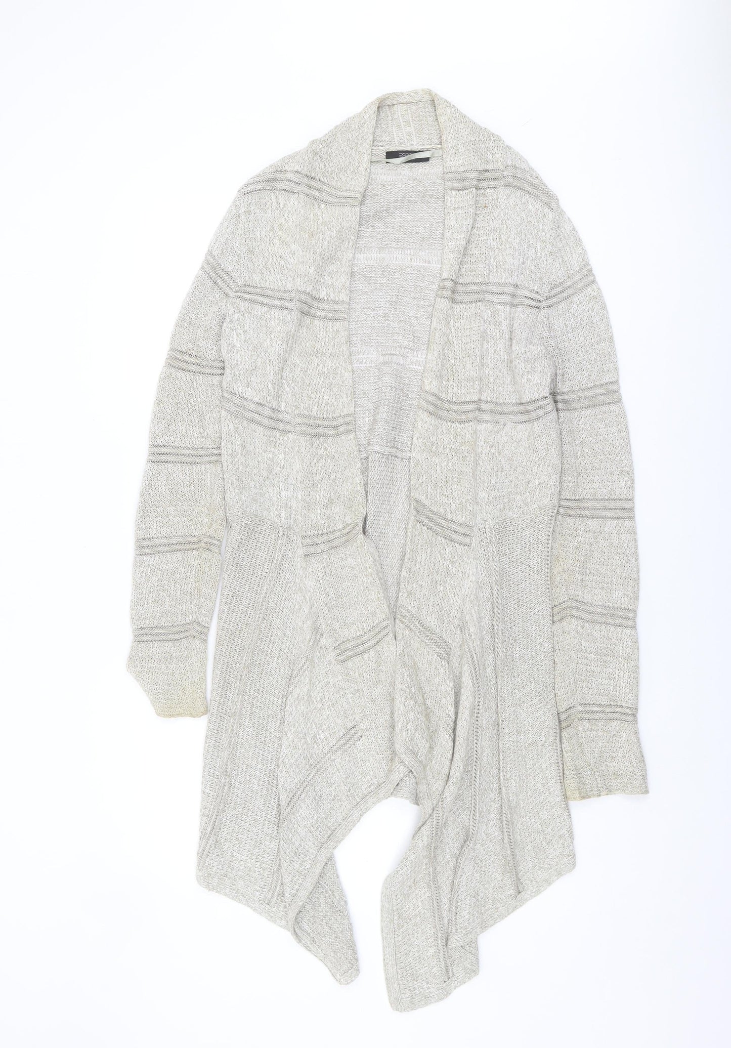 Esprit Women's Beige Open Front Cardigan M Striped