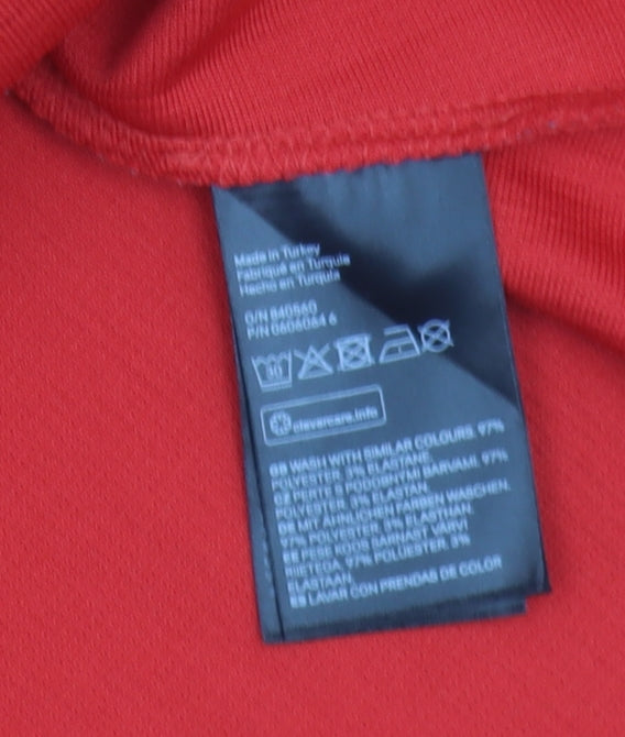 H&M Women's Red Midi Dress L - Casual Crew Neck