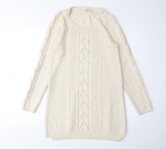 FatFace Women's Ivory Jumper Dress Size 10, Casual Knitwear