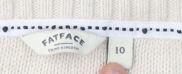 FatFace Women's Ivory Jumper Dress Size 10, Casual Knitwear