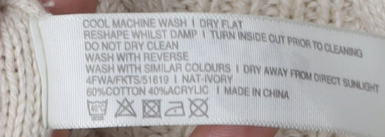 FatFace Women's Ivory Jumper Dress Size 10, Casual Knitwear