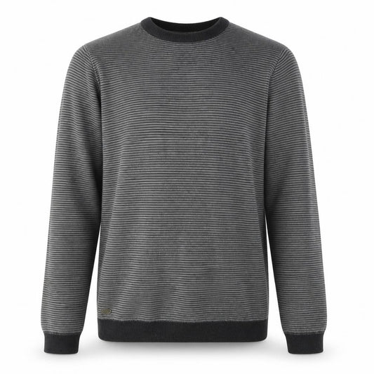 Tokyo Laundry Men's Grey Striped Pullover Jumper