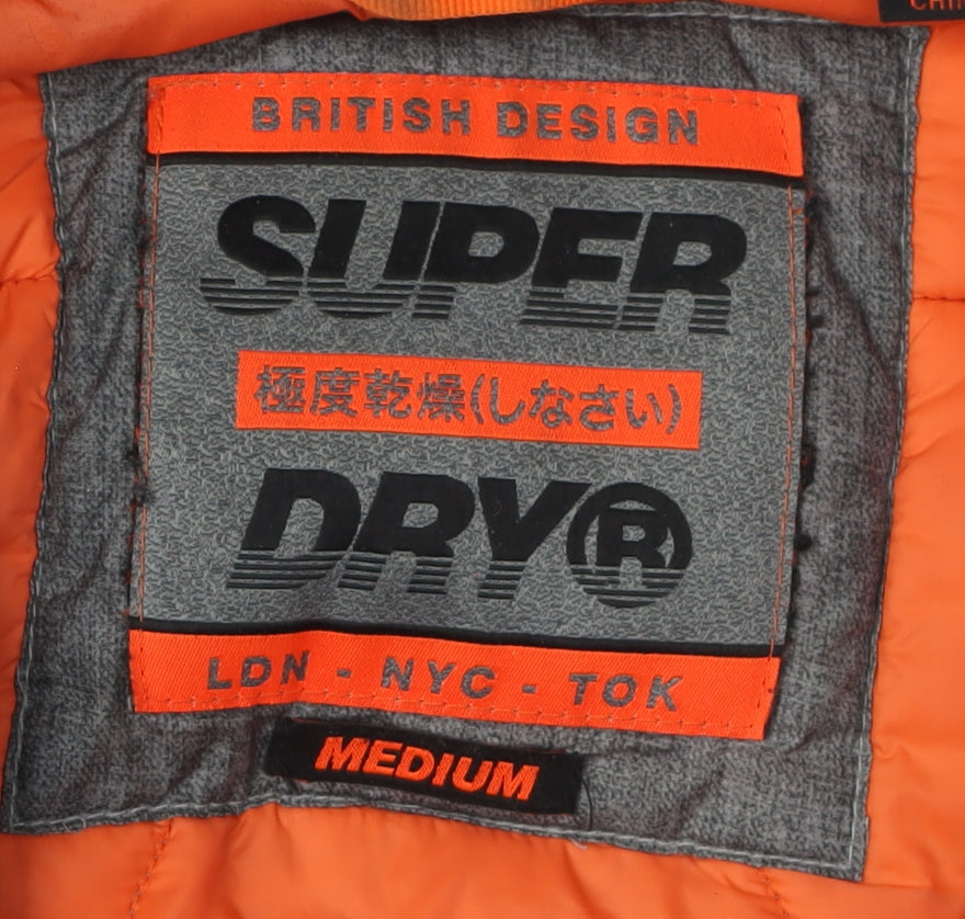 Superdry Men's Grey Puffer Jacket, M, Hooded Casual Coat