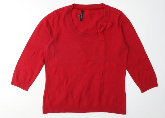 Laura Ashley Women's Red Pullover Jumper UK 14