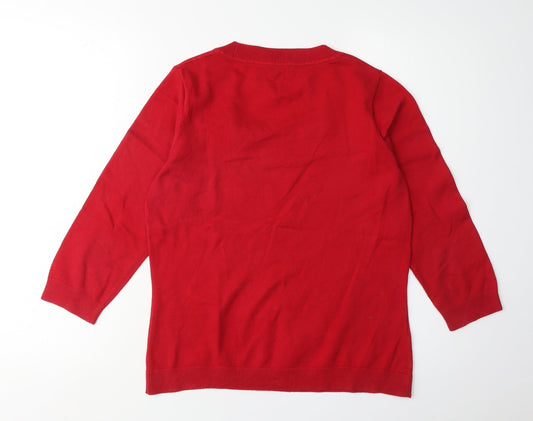 Laura Ashley Women's Red Pullover Jumper UK 14