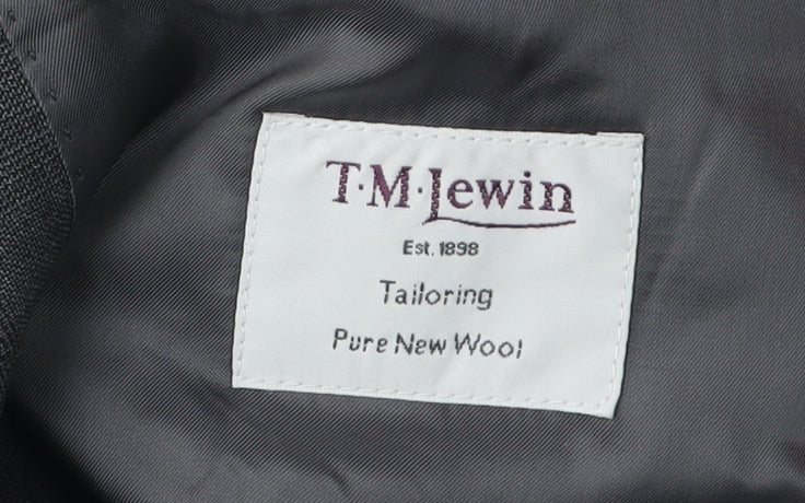 T.M. Lewin Men's Grey Plaid Suit Jacket Size 41R
