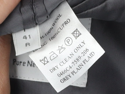 T.M. Lewin Men's Grey Plaid Suit Jacket Size 41R