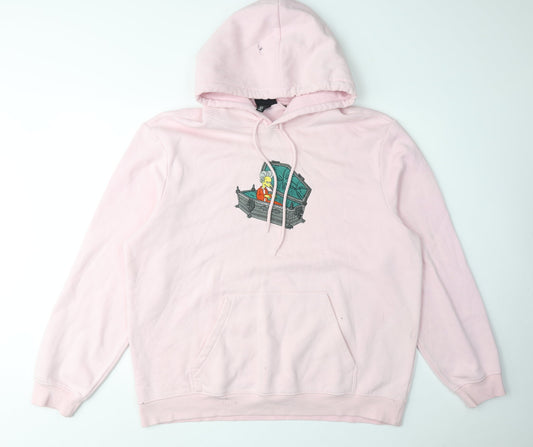 The Simpsons Unisex Pink XL Hoodie with Logo
