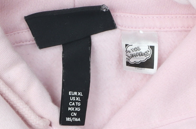 The Simpsons Unisex Pink XL Hoodie with Logo